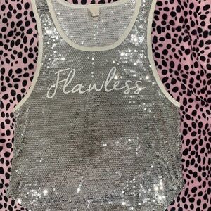 Silver Sequin 'Flawless' Tank Top